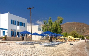 Stranden udenfor hotel Dream Island på Tilos